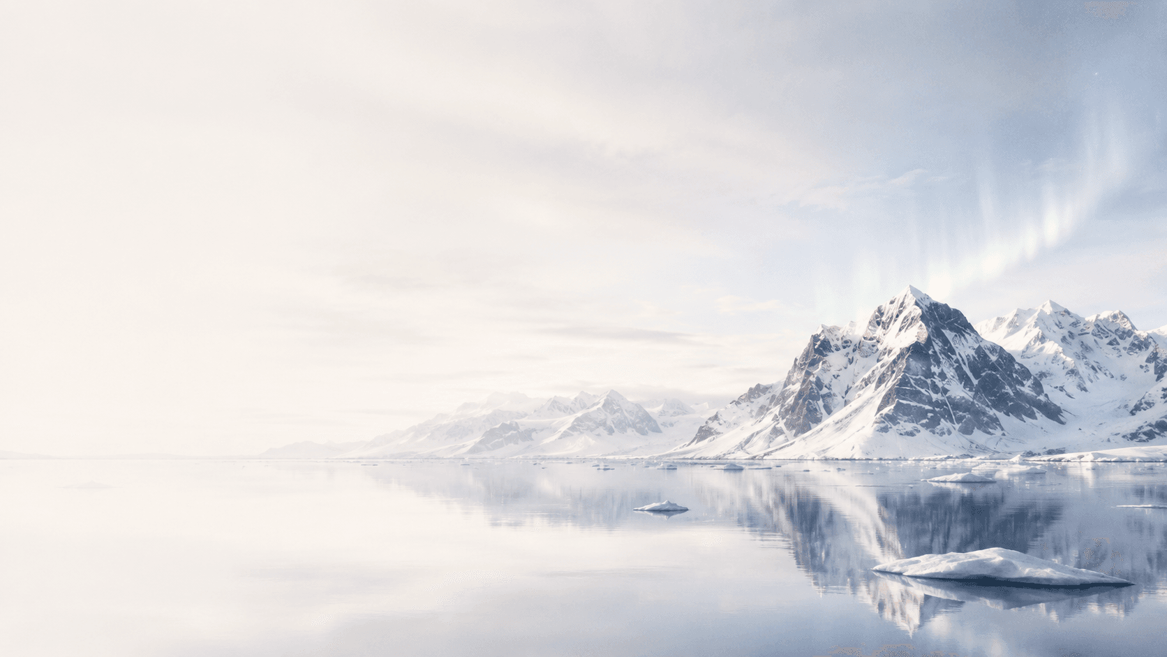 Arctic coastal landscape — calm, clear, northern